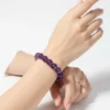 Pulseira de Ametista Natural – Versão Luxo 9–10mm