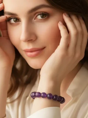Pulseira de Ametista Natural – Versão Premium 7–8mm