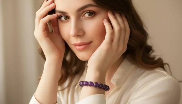 Pulseira de Ametista Natural – Versão Premium 7–8mm